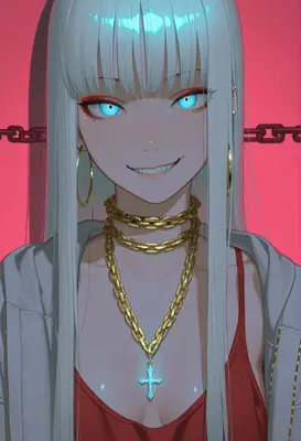 Glow Eyed Beauty With Golden Chains