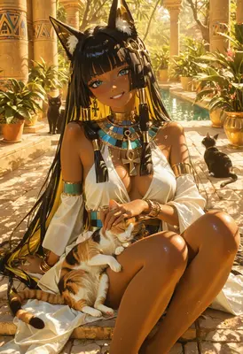 Ancient Egyptian Cat Goddess Princess