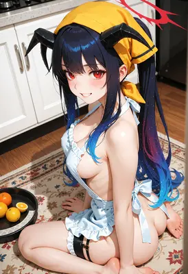 Demon Girl Preparing Kitchen Treats