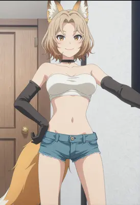Confident Fox Girl in Casual Wear