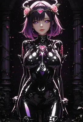 Gothic Rose Angel in Latex