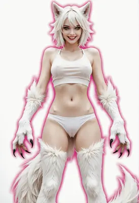 Fierce White Wolf Girl