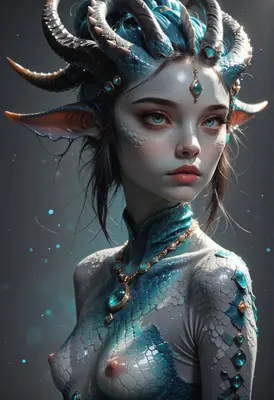 Ethereal Dragon Princess with Horns