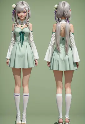 Dual View Silver Haired Elf Maiden