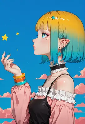 Girl Reaching for Floating Stars