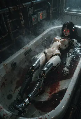 Cybernetic Android in Bloody Bath