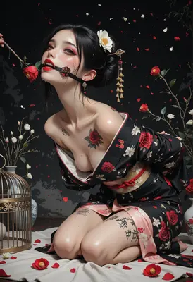 Captive Rose in Traditional Attire