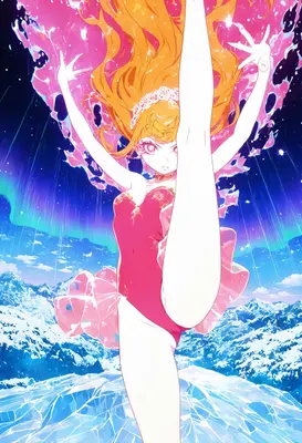 Celestial Dancer Above Frozen Peaks