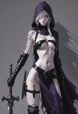 Shadow Blade Rogue in Purple Hood