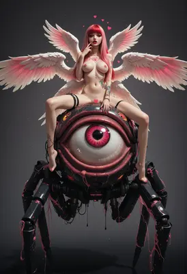 Pink Angel Upon The Mechanical Eye