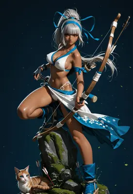 Silver Haired Archer and Her Cat