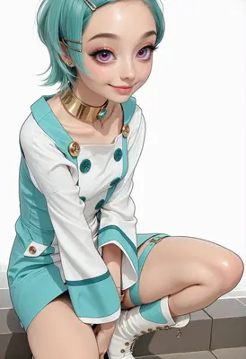 Cute Girl with Teal Hair