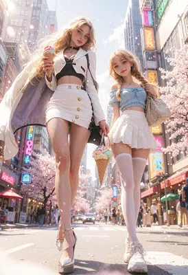 Springtime Ice Cream Stroll in Tokyo