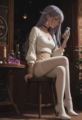 Evening Coffee Shop Digital Portrait