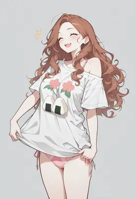 Cheerful Girl With Onigiri T-Shirt