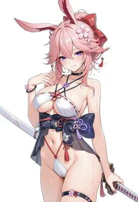 Wet Bunny Warrior Sakura Blossom
