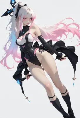 Magical Girl with Flowing Pink Hair