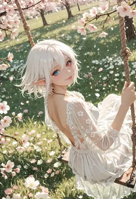 Elf Maiden on a Floral Swing