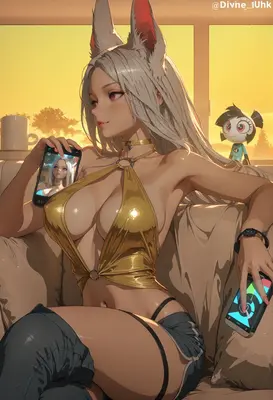 Golden Hour Fox Girl Selfie