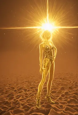 Golden Celestial Being in Radiant Light