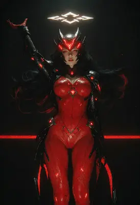 Crimson Valkyrie in Dark Armor