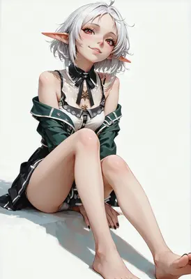 Charming Silver Haired Elf Girl