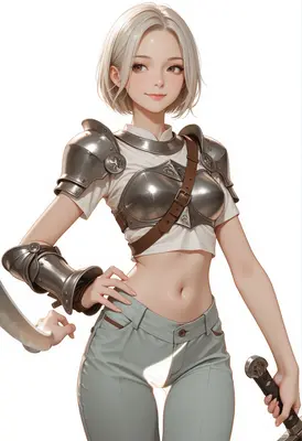 Young Warrior with Silver Armor