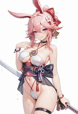 Wet Bunny Shrine Maiden Warrior