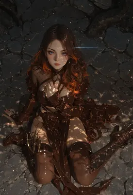 Gilded Siren in Cracked Earth