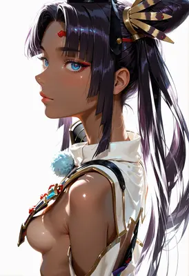 Ethereal Warrior with Radiant Blue Eyes