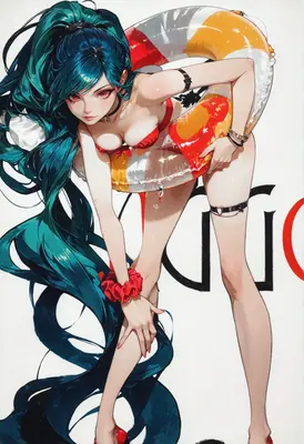 Summer Vibes with Teal Hair Girl