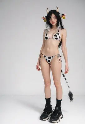Cute Cow Girl Cosplay Portrait