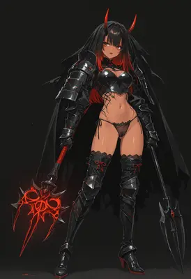 Dark Demon Warrior with Glowing Mace