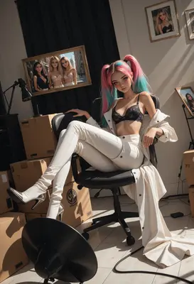 Stylish Girl in Studio Apartment