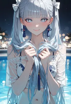 Evening Swim With Sparkling Blue Eyes