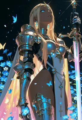 Radiant Knight with Glowing Blade