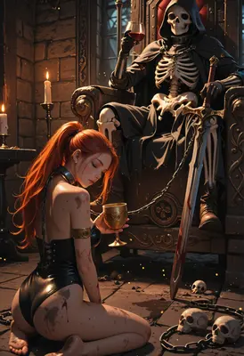 Subservient Maiden Before the Undead King