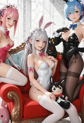 Re Zero Bunny Girl Trio Gathering
