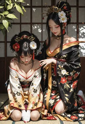 Elegance of Traditional Japanese Sisters