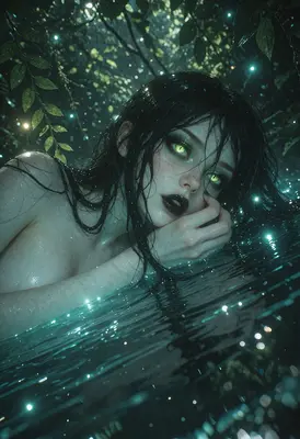 Mystical Siren Resting in Dark Waters