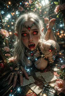 Vampiric Elf in Glass Chamber