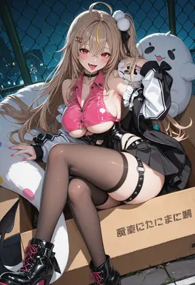 Playful Girl Relaxing in a Box