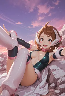Uraraka Ochaco Heroic Sunset Portrait