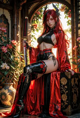 Crimson Blade Cybernetic Warrior