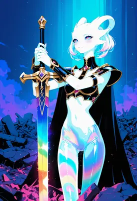 Prismatic Warrior with Radiant Sword
