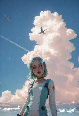 Skybound Pilot Amidst Drifting Clouds