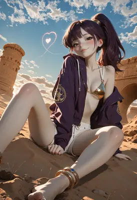 Desert Oasis Anime Girl Portrait