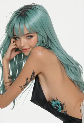Enchanting Mint Haired Beauty