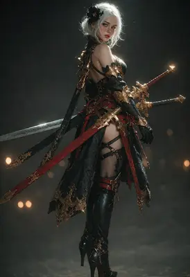White Haired Warrior in Ornate Armor