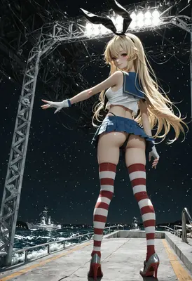 Moonlit Sailor Bunny on the Pier